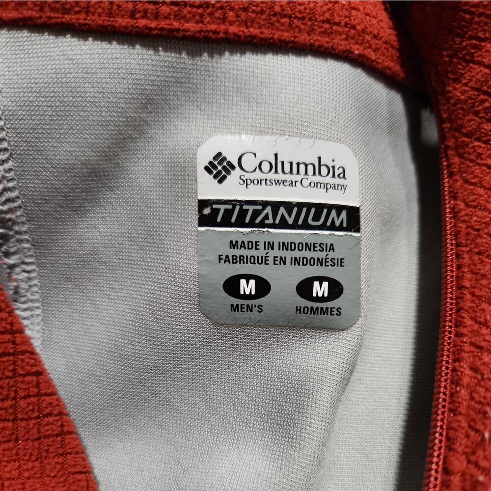 Columbia Titanium Quarter Zip Pullover Shirt Red Long Sleeve Stretchy Outdoors - Picture 5 of 6